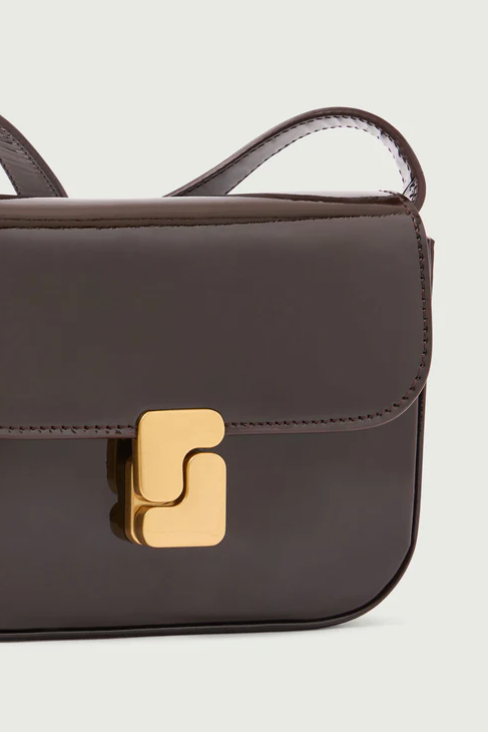 Sac Bell Very Mini Vernis Marron Foncé - Soeur