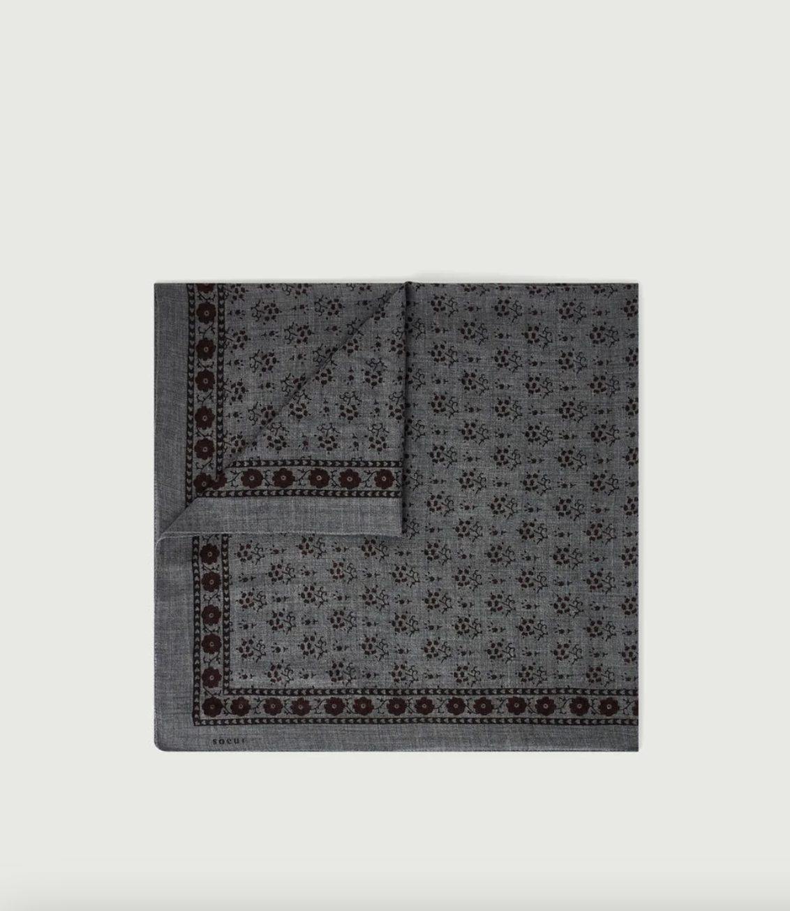 Foulard Classique Laine Gris Foncé/Marron - Soeur