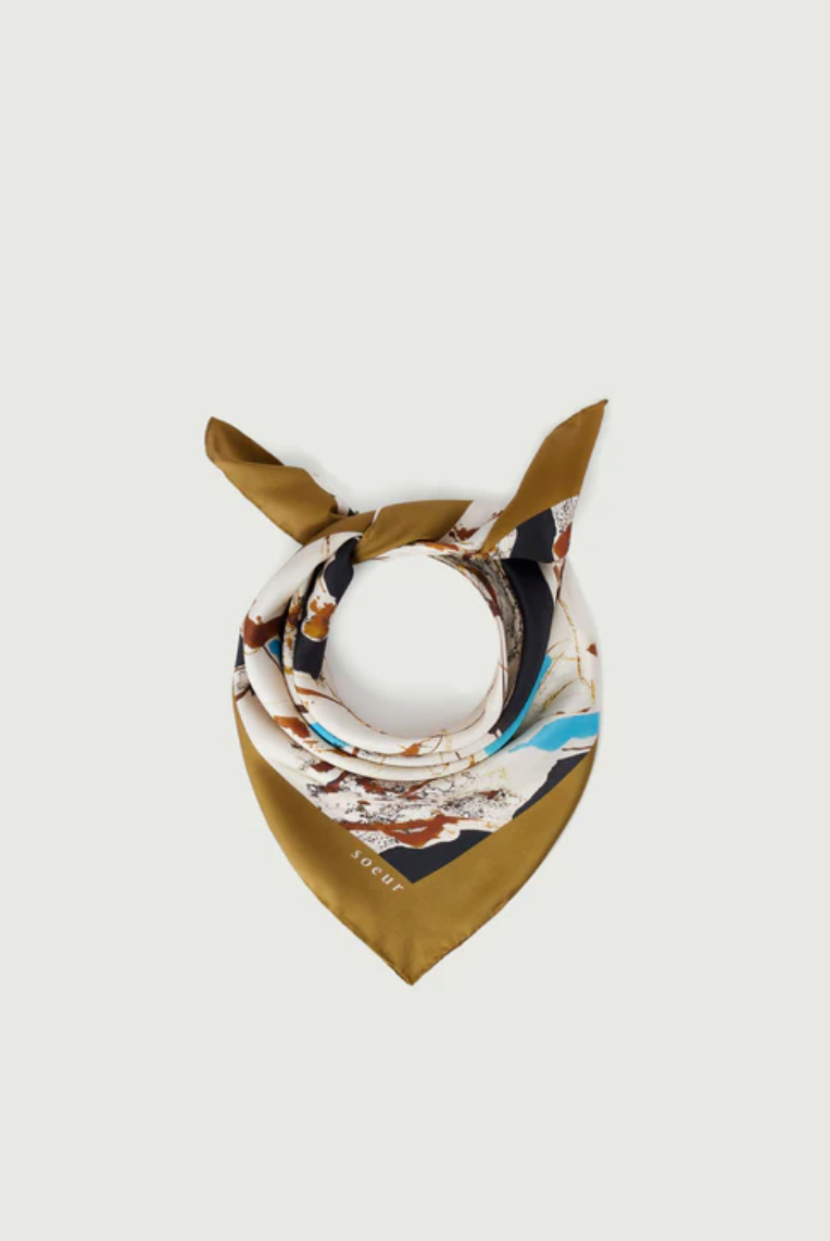Foulard Capucine Beige/Turquoise - Soeur