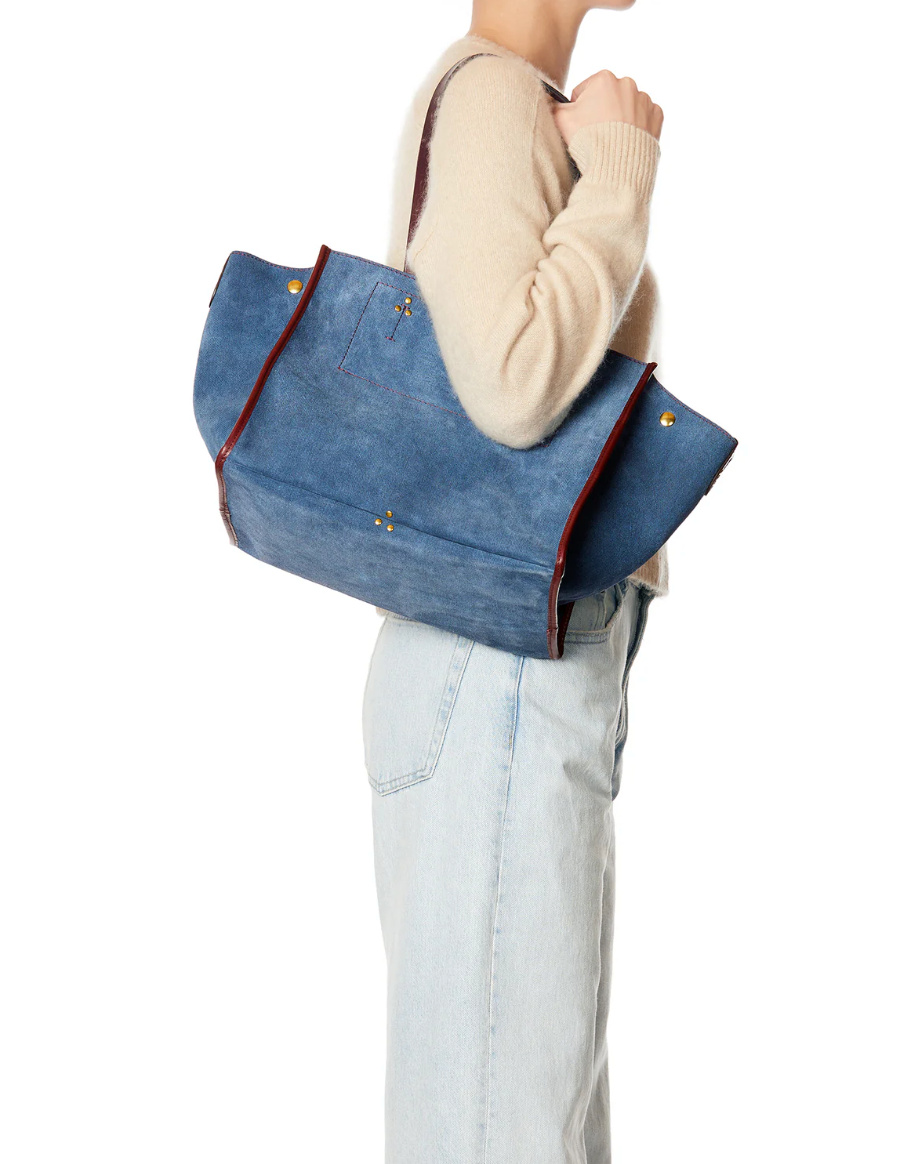 Cabas Léon M Croûte Velours Jeans - Jérôme Dreyfuss