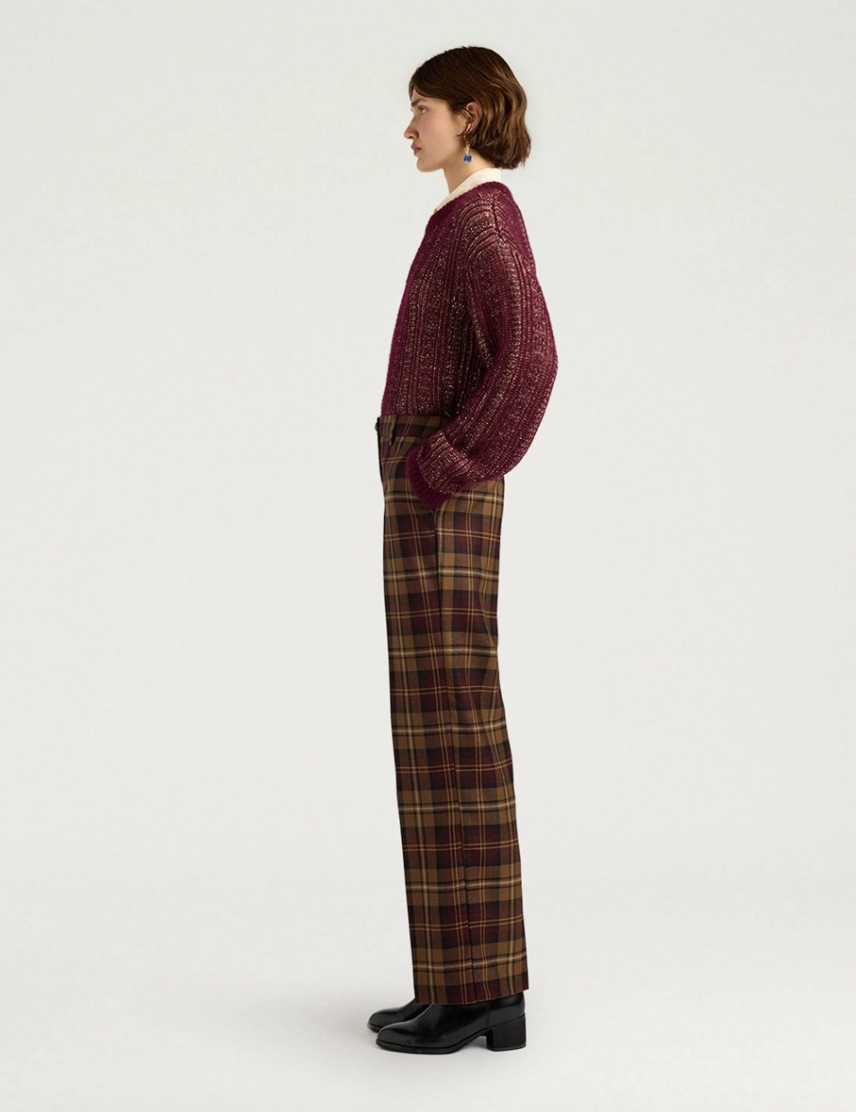 Pantalon Milton Tartan Lie de Vin - Momoni