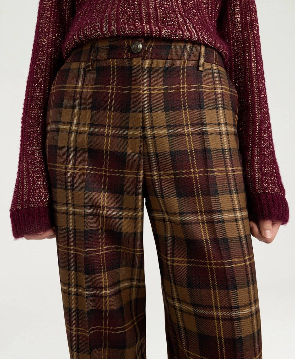 Pantalon Milton Tartan Lie de Vin - Momoni