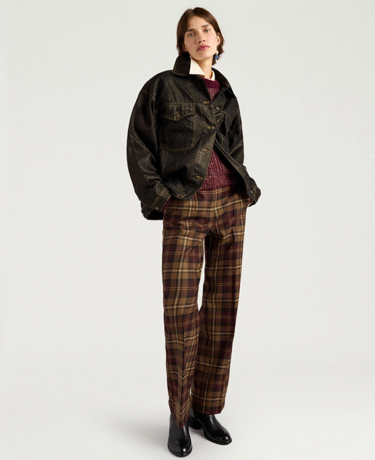 Pantalon Milton Tartan Lie de Vin - Momoni