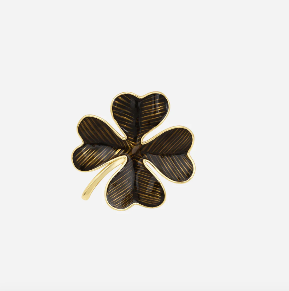 Broche Shamrock Émaillée Gris - Alexandra Margnat