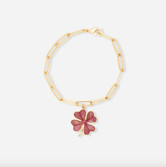 Bracelet Shamrock Émaillé Prune - Alexandra Margnat