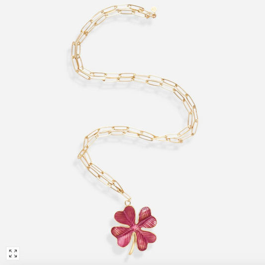 Sautoir Shamrock Prune - Alexandra Margnat