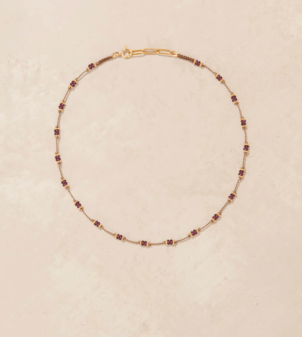 Collier Tiare Grenat Rhodolite - Tityaravy