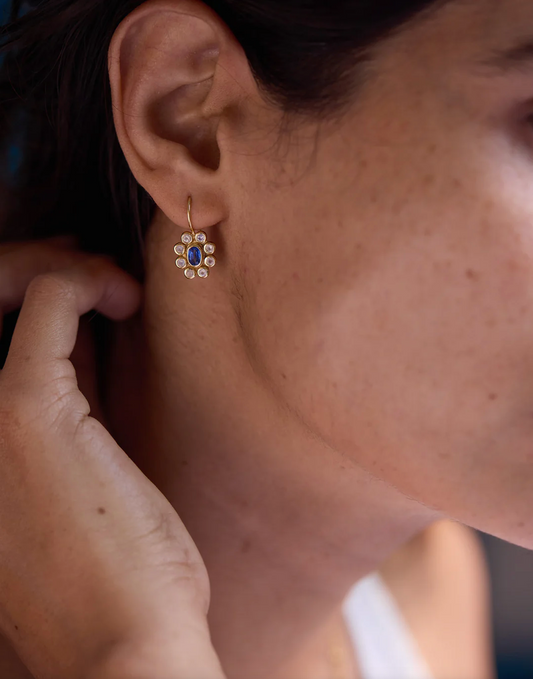 Boucles d'Oreilles 9 Planètes Kyanite - Dorothée Sausset