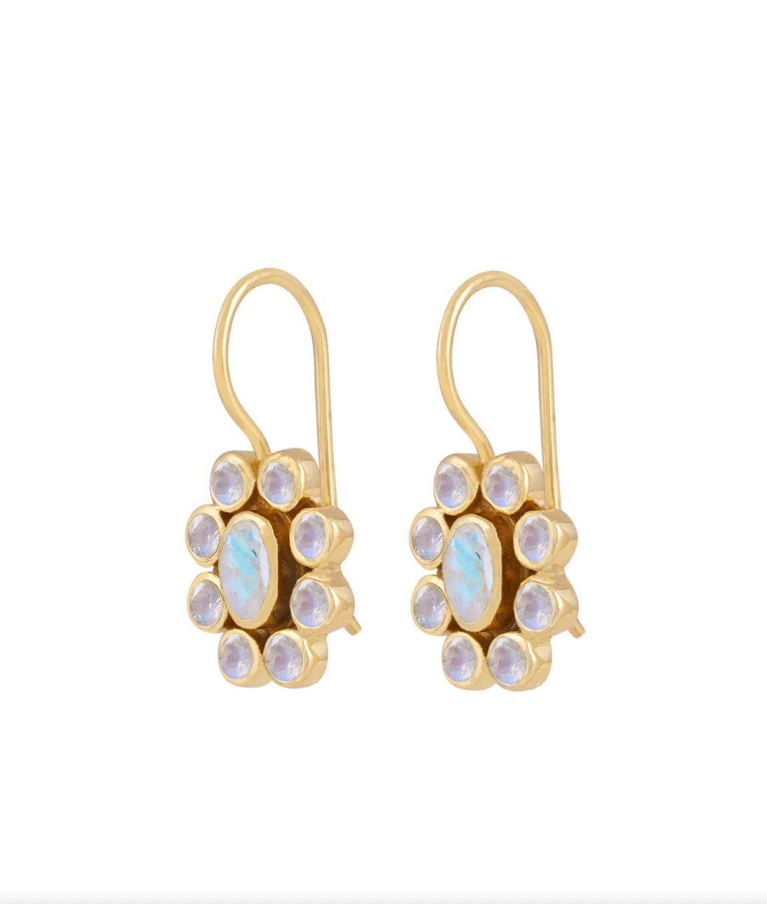 Boucles d'Oreilles 9 Planètes Pierre de Lune - Dorothée Sausset