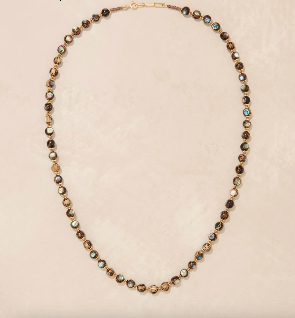 Sautoir Woody Bois de Palmier/Nacre- Tityaravy