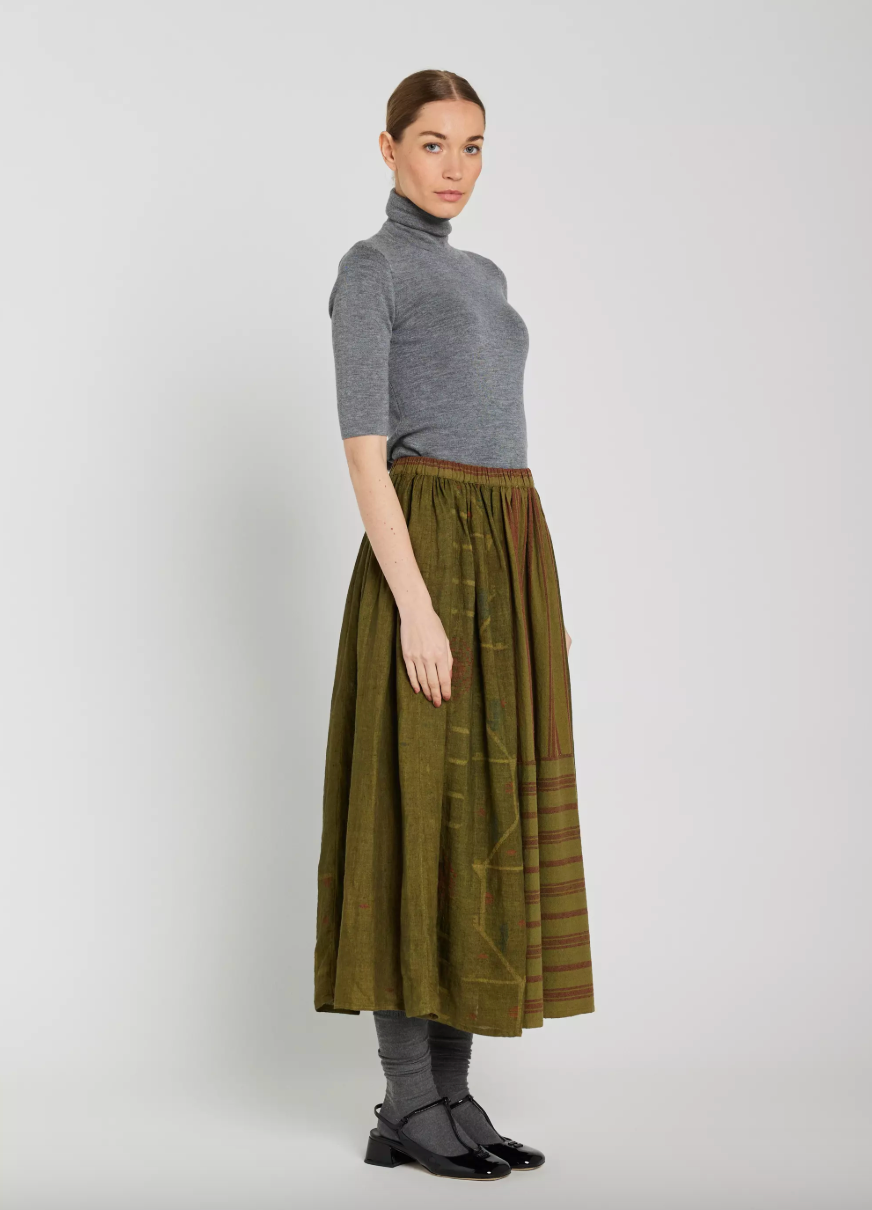 Jupe Longue Alma Kaki - V de Vinster