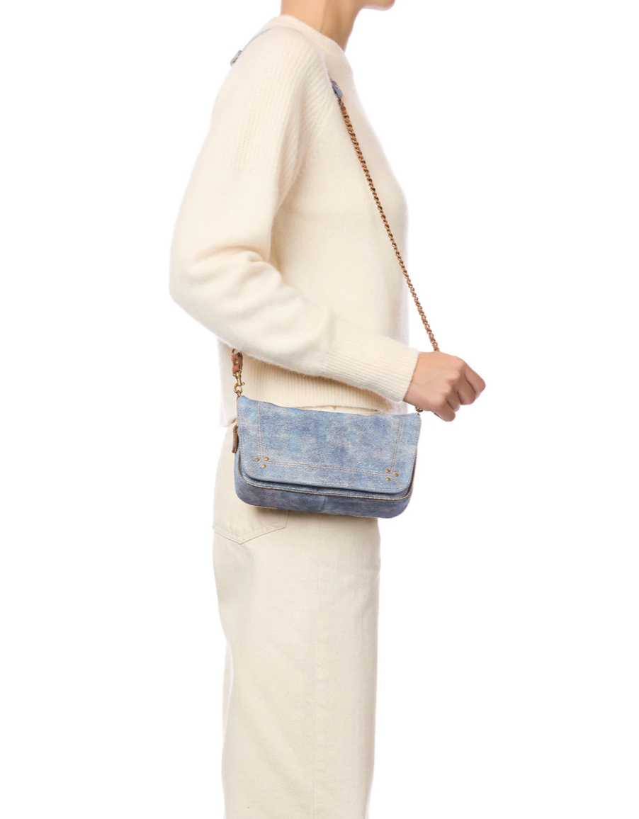 Sac Bobi S Croûte Velours Washed Jean's- Jérôme Dreyfuss