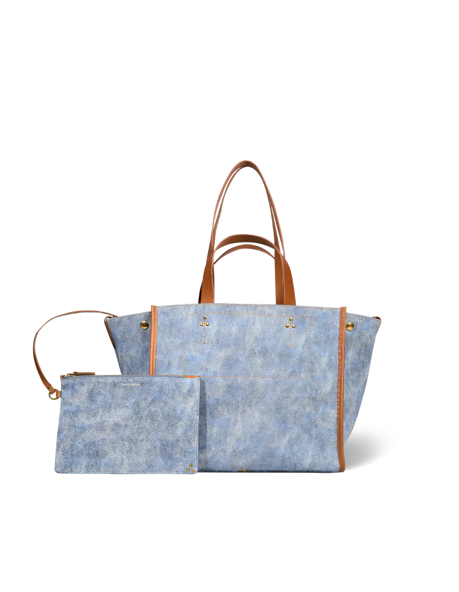 Cabas Léon M Croûte Velours Washed Jean's - Jérôme Dreyfuss