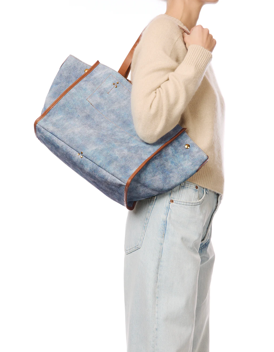 Cabas Léon M Croûte Velours Washed Jean's - Jérôme Dreyfuss