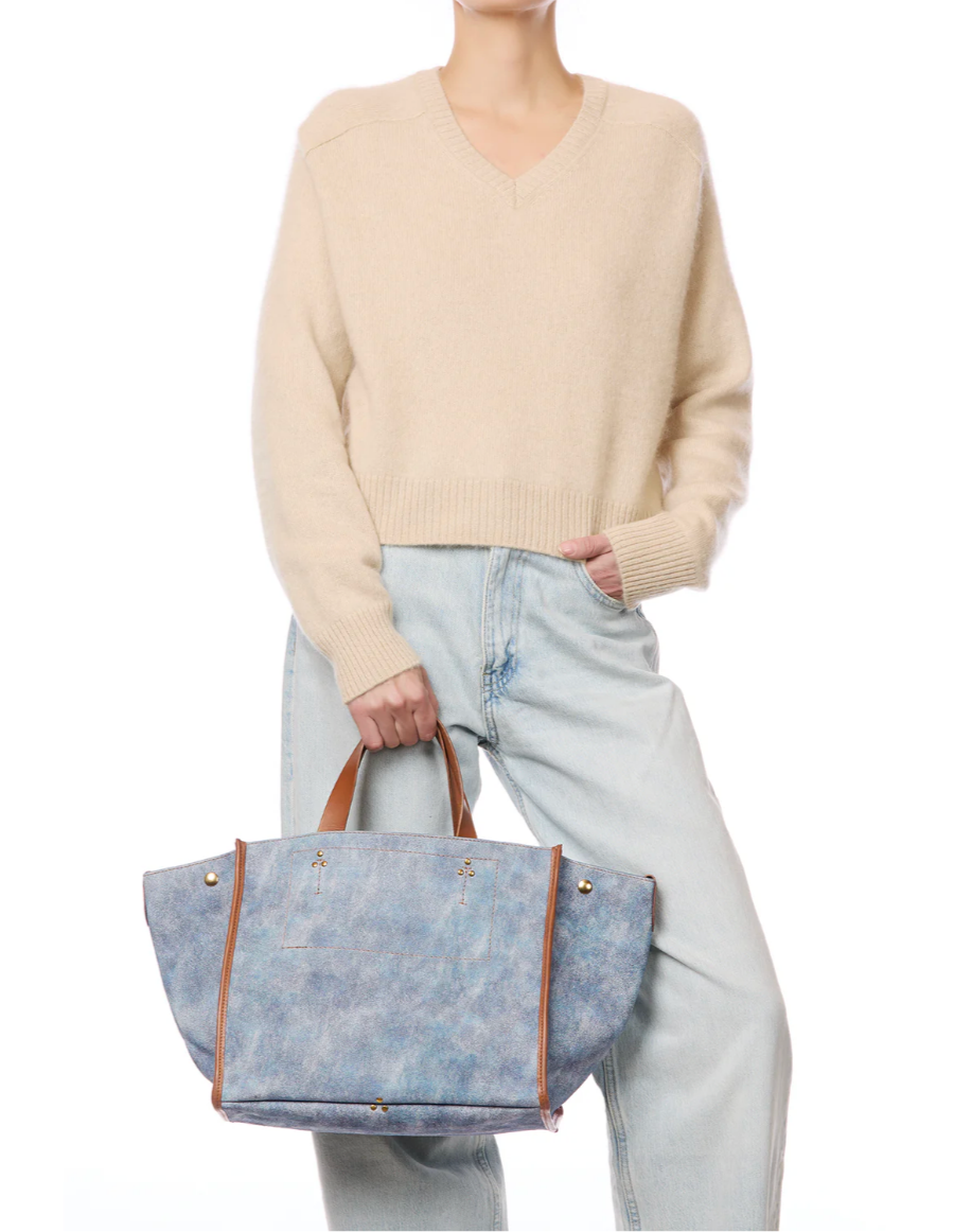 Cabas Léon M Croûte Velours Washed Jean's - Jérôme Dreyfuss