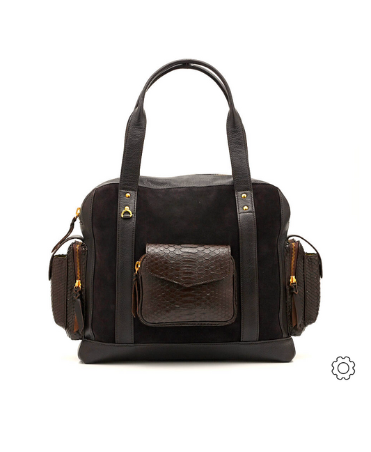 Cabas Léo Python Brun Fumé - Claris Virot