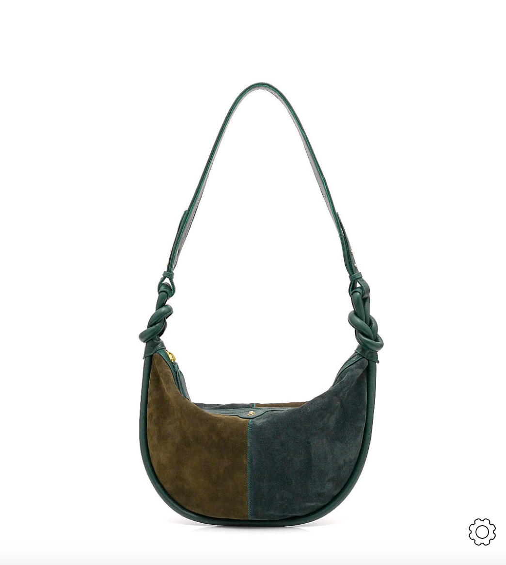 Sac Chris Suede Bicolore Vert - Claris Virot