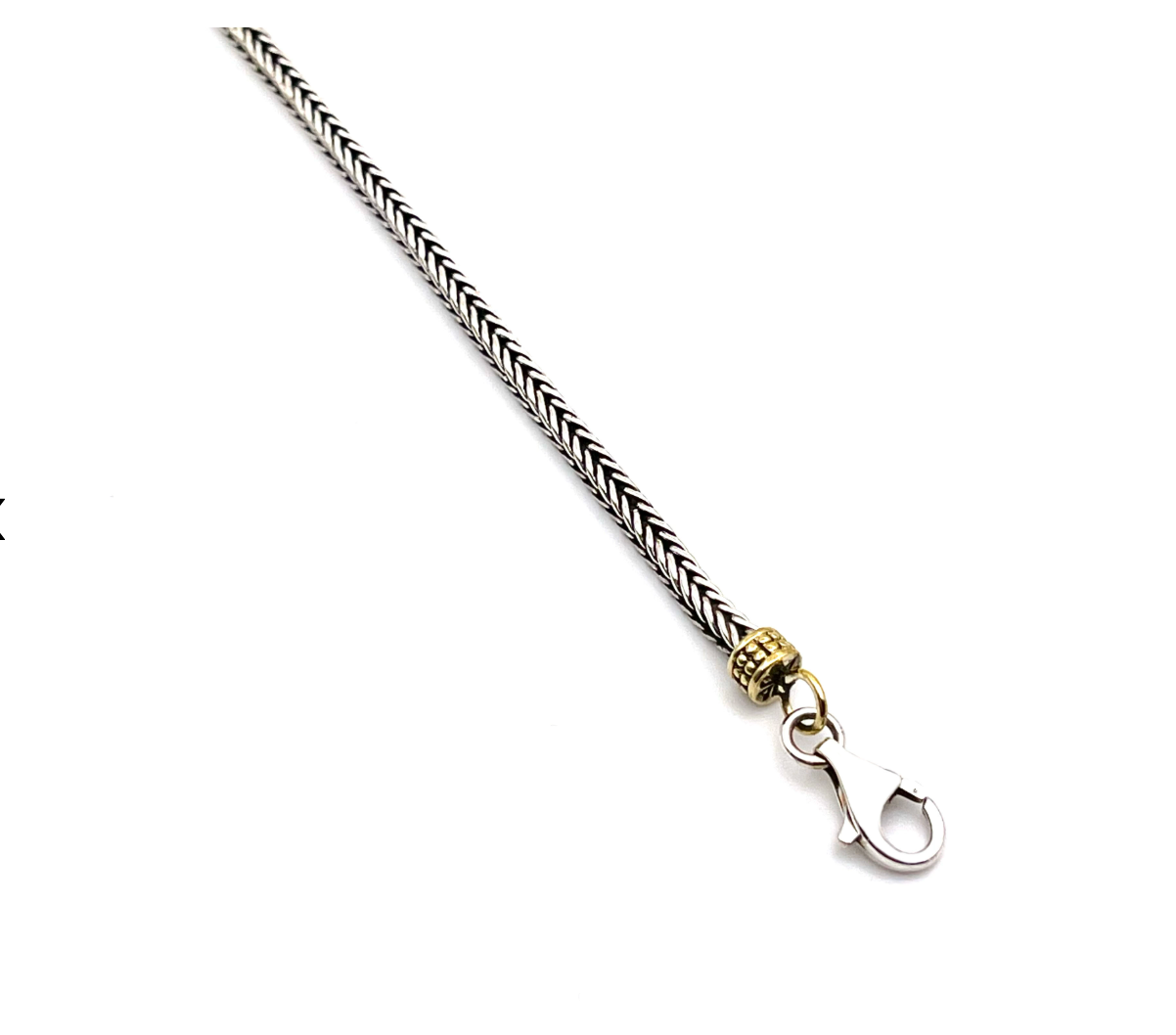 Bracelet Argent et Laiton Maille Serpent Carrée - Jalan Jalan