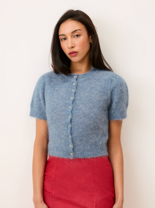 Cardigan Abelina Bleu Uni - Rouje