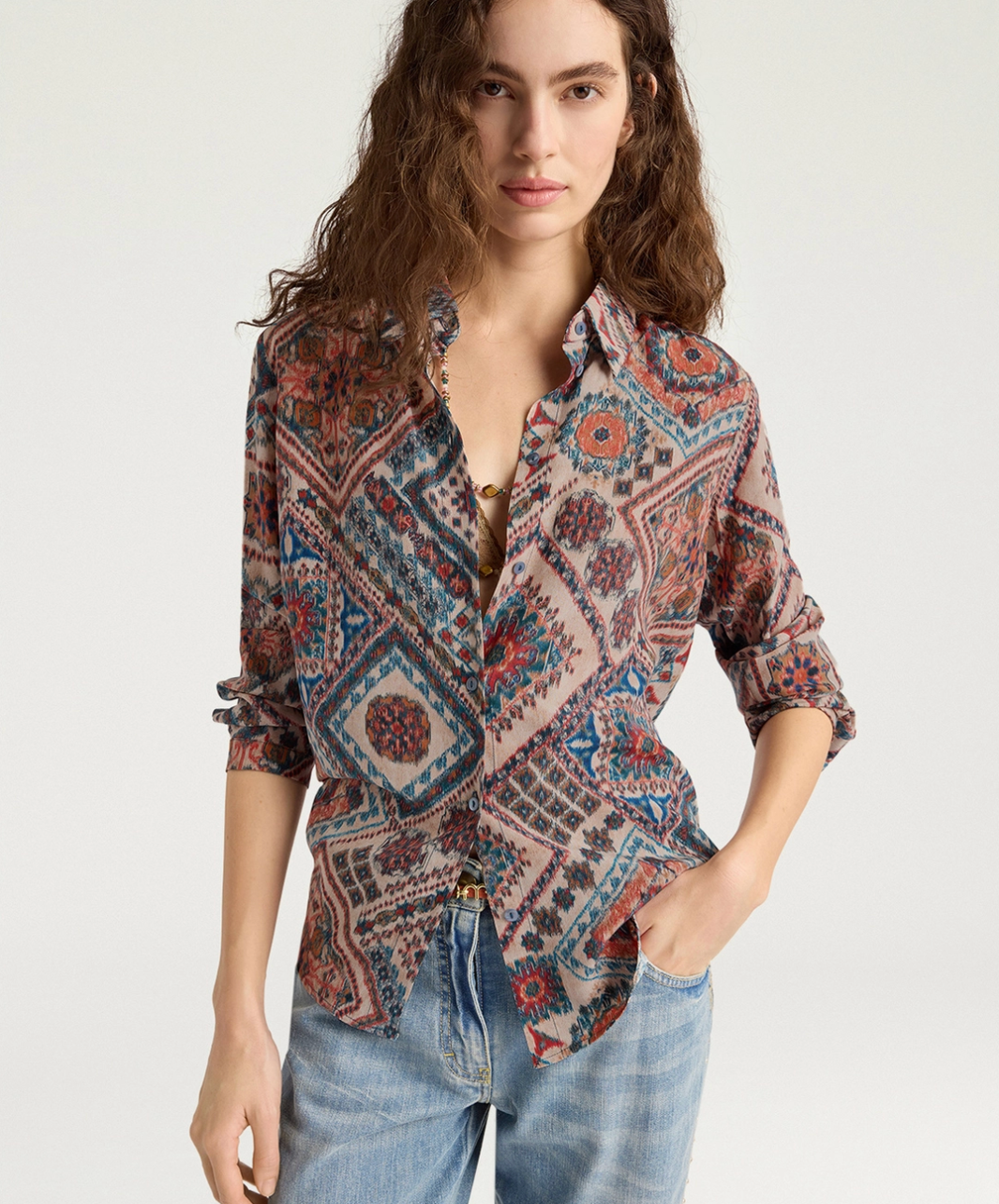 Chemisier Meudon Multicolore Rosé - Momoni