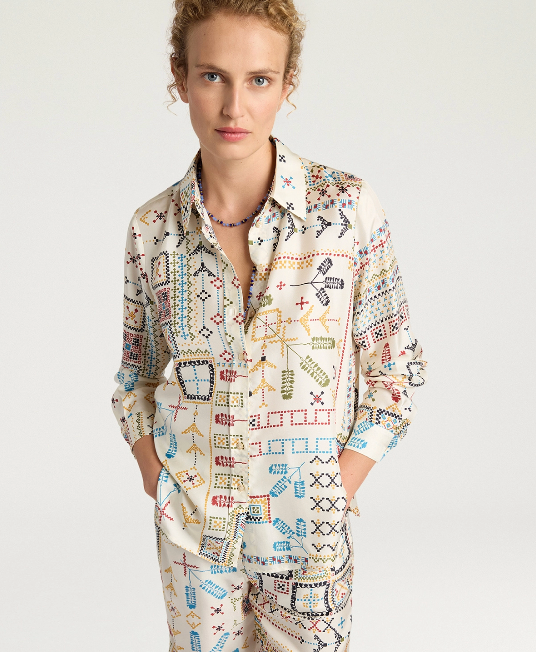 Chemisier Arles Multicolore Crème - Momoni