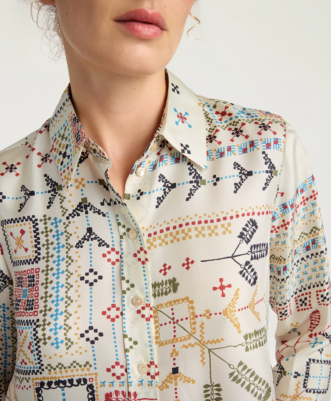 Chemisier Arles Multicolore Crème - Momoni