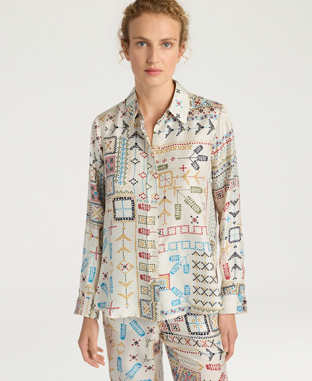 Chemisier Arles Multicolore Crème - Momoni