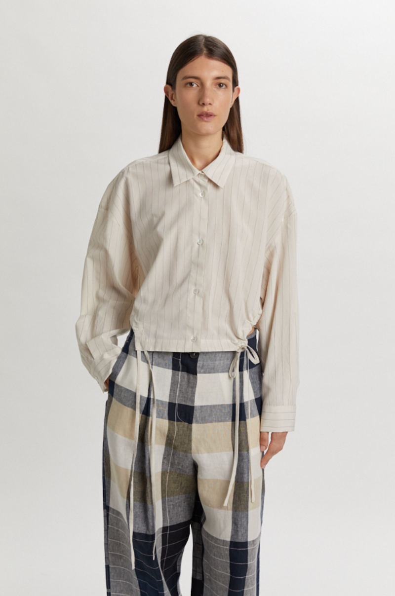 Chemise Boxy rayée à cordon de serrage - Phisique du Role