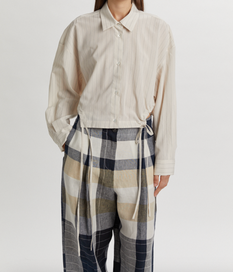 Chemise Boxy rayée à cordon de serrage - Phisique du Role