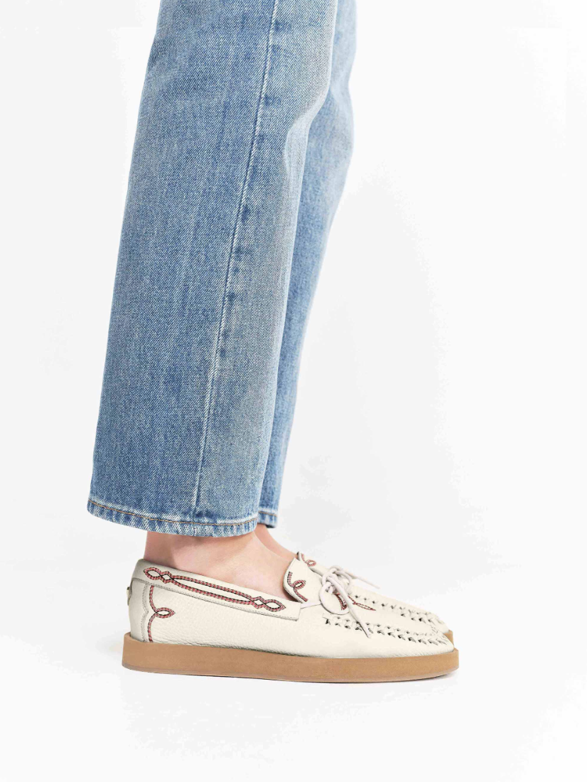 Mocassin Totem Crème Ajouré - Socque