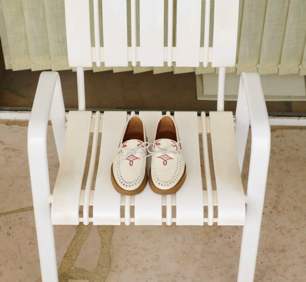 Mocassin Totem Crème Ajouré - Socque