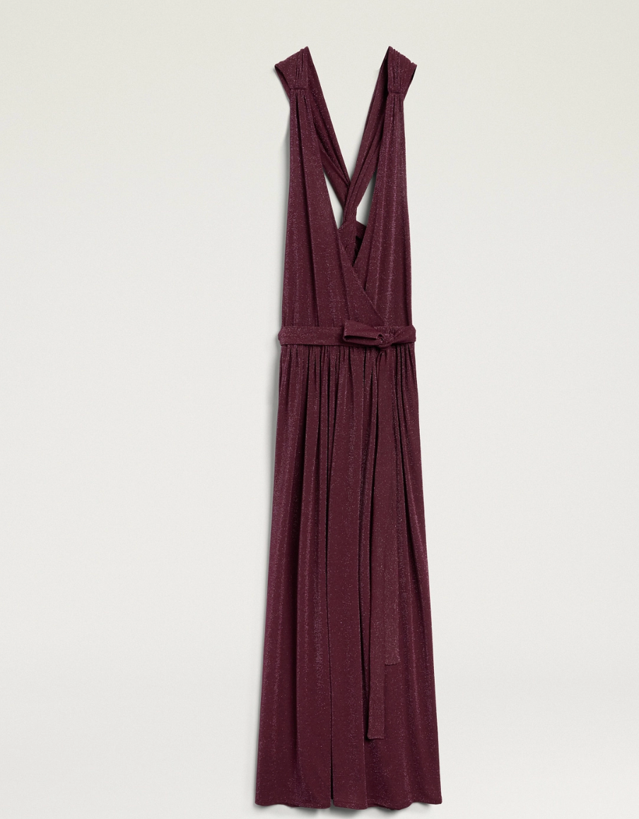 Robe Pepita Jersey Lurex Mauve - Momoni