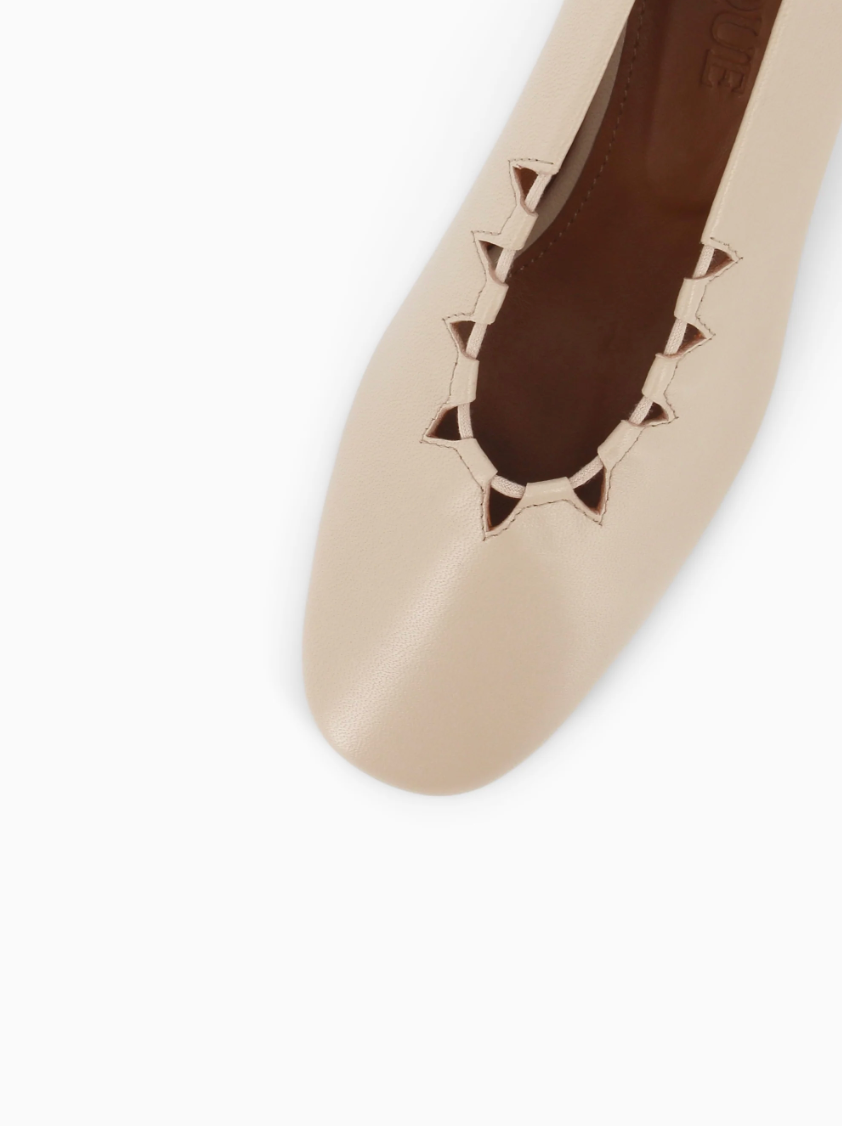 Ballerine à Talon Moune Biscuit - Socque