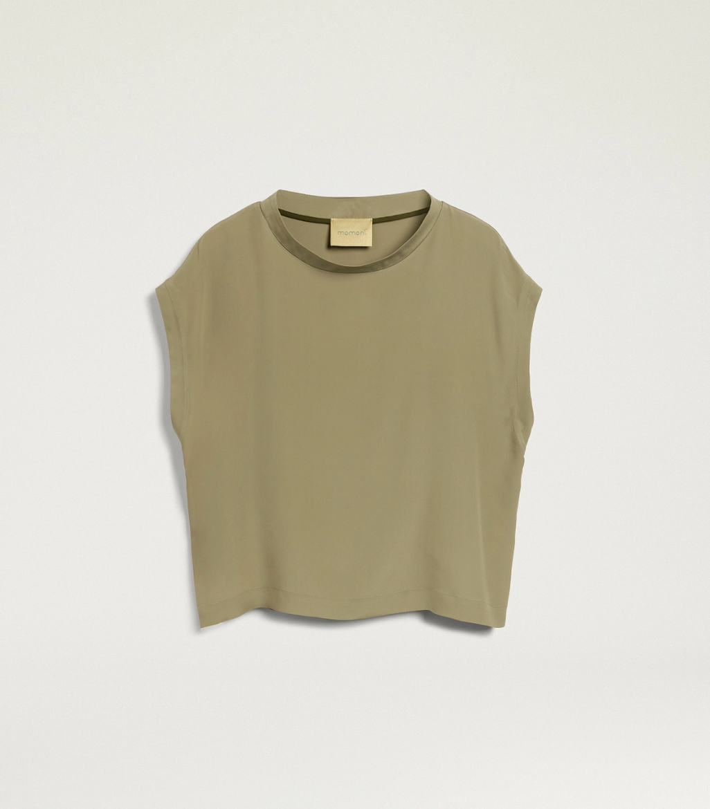 Blouse Curacao Soie Vert Sage - Momoni