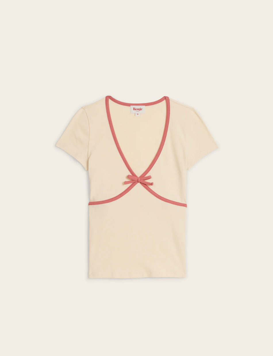 T-shirt Karene Écru/Rose - Rouje