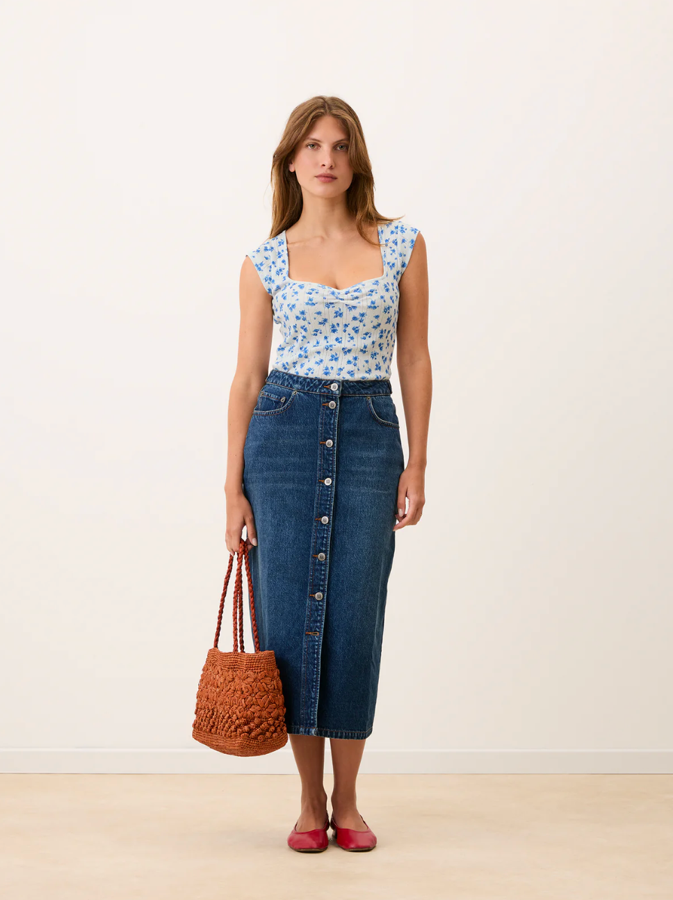 T-shirt Yuna Fleurs Bleues - Rouje