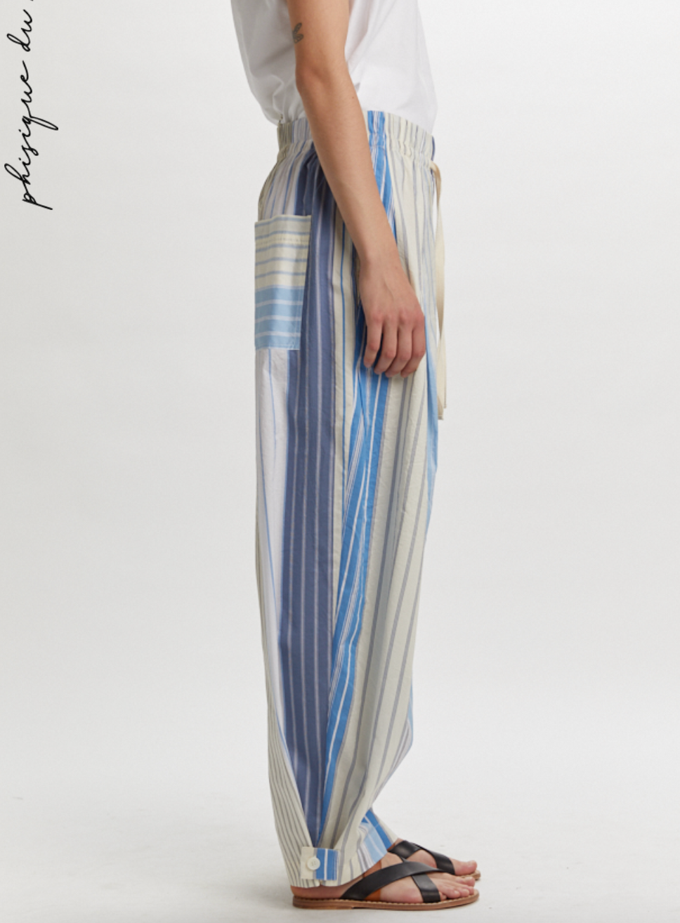 Pleated Pants Rayé Bleu - Phisique du Role