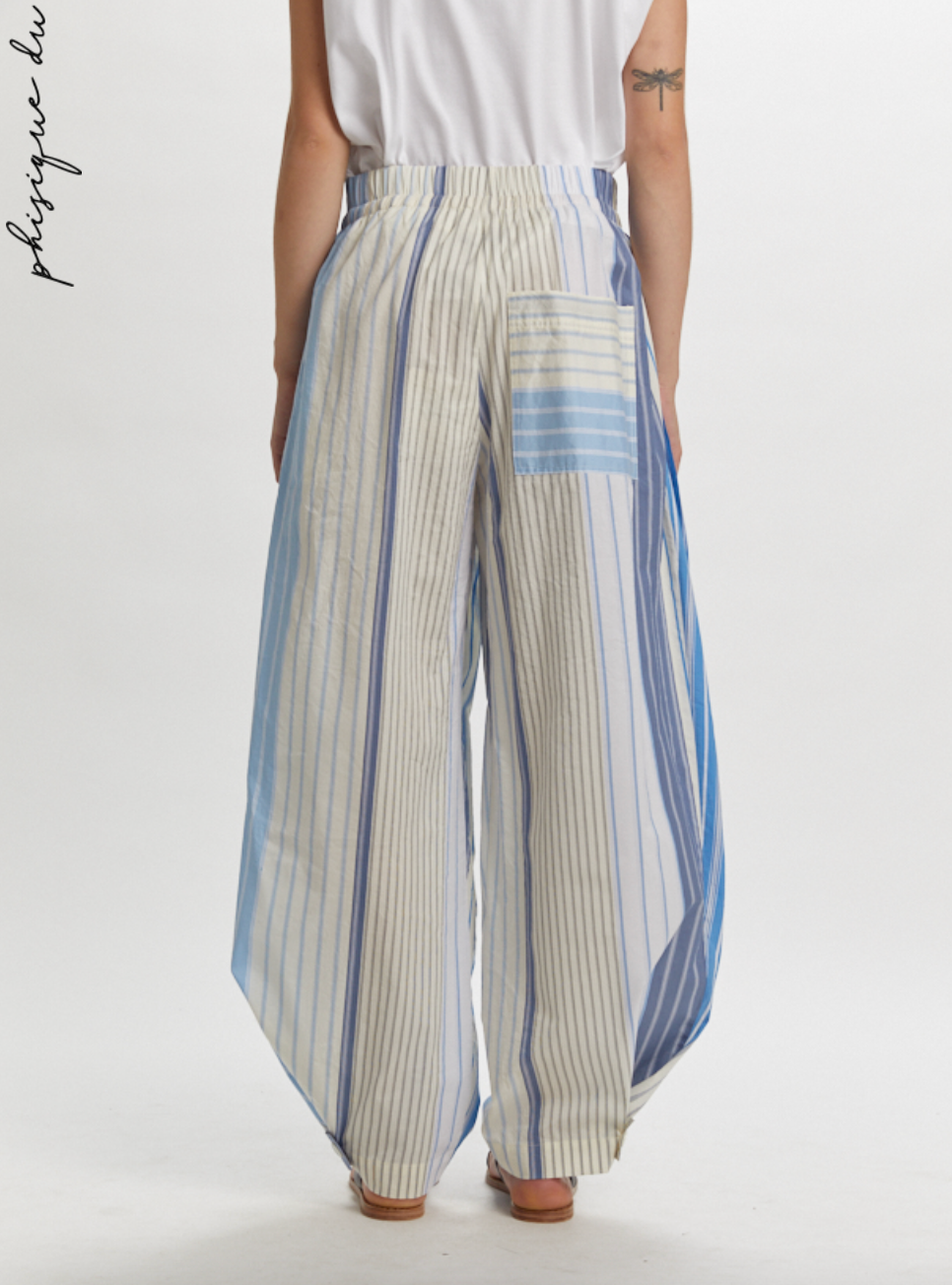 Pleated Pants Rayé Bleu - Phisique du Role