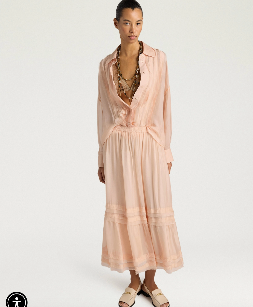 Jupe Hopi Mousseline Poudre - Momoni