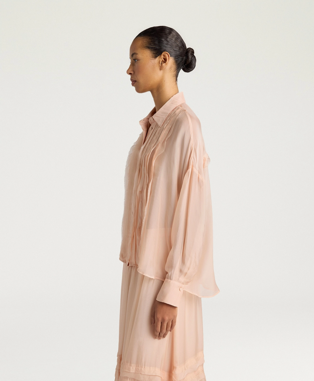 Chemisier Lucia Mousseline Poudre - Momoni