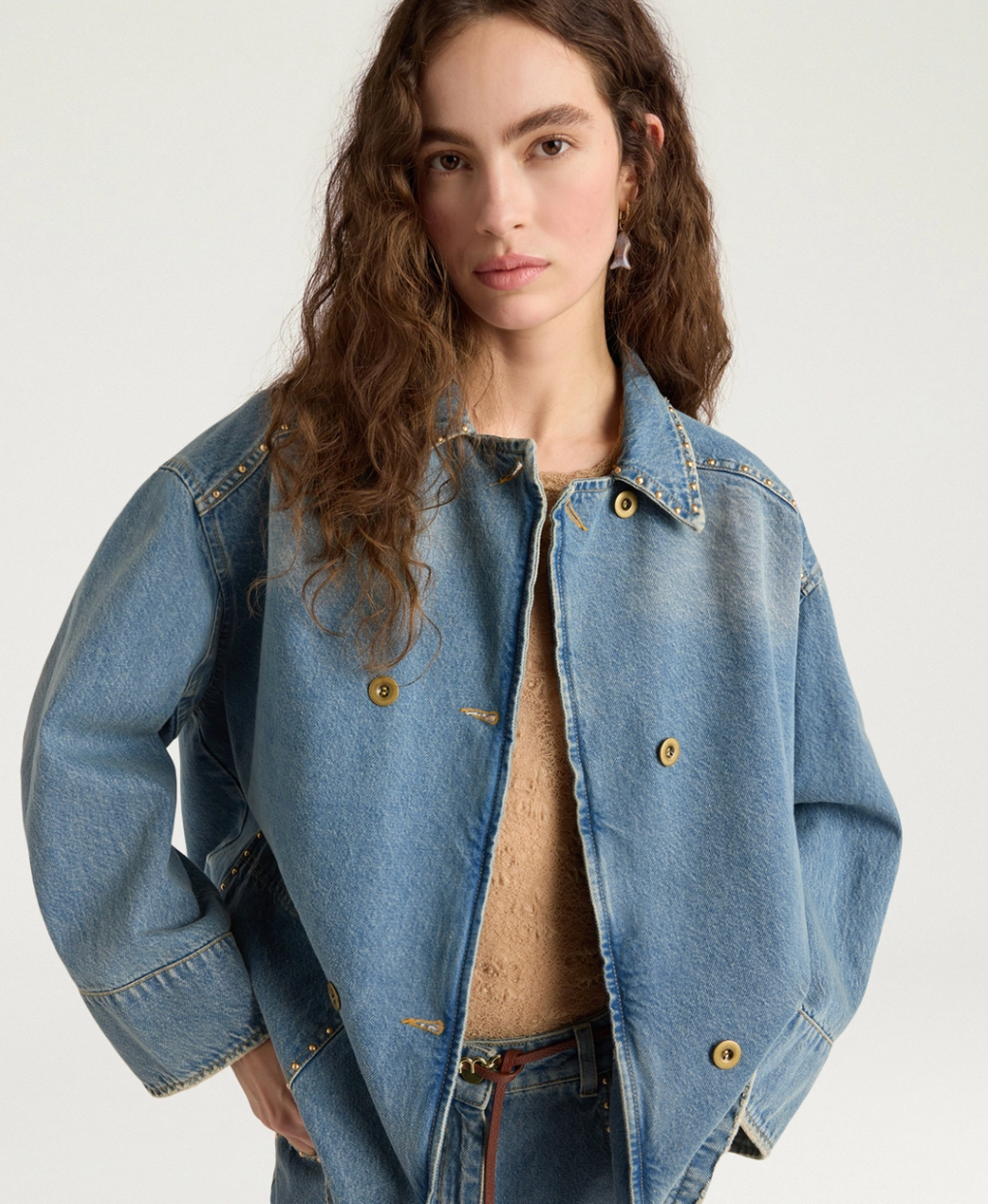 Veste Cactus Denim avec Clous - Momoni