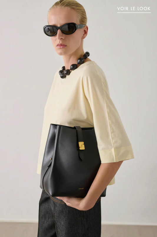 Sac Bello Cuir Lisse Noir - Soeur
