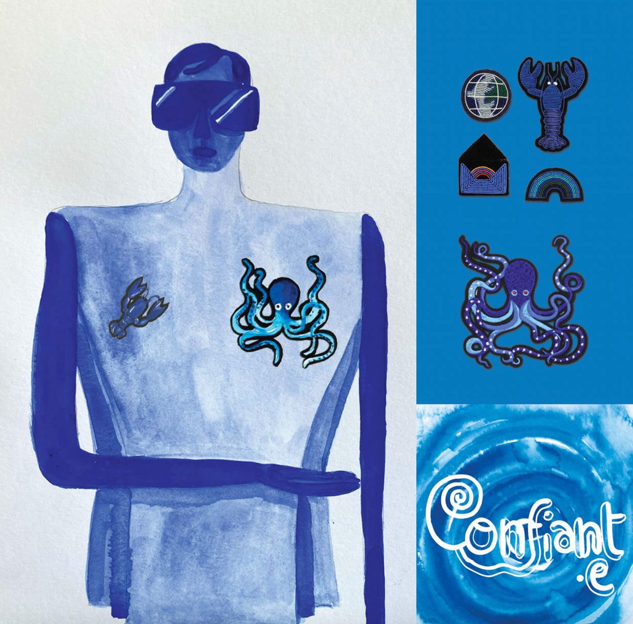 Broche Homard Bleu - Macon & Lesquoy