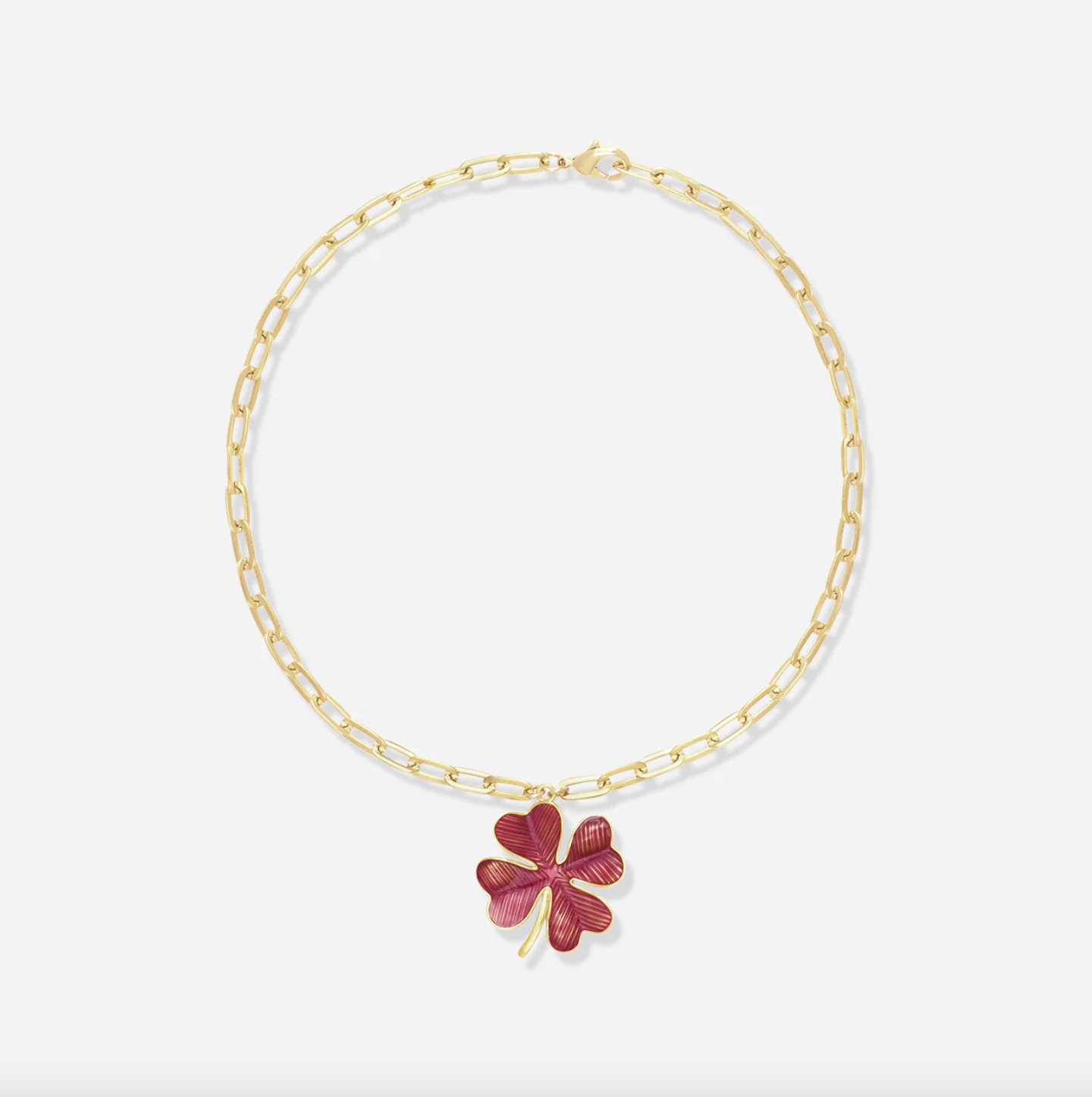 Collier Shamrock GM Émaillé Prune - Alexandra Margnat