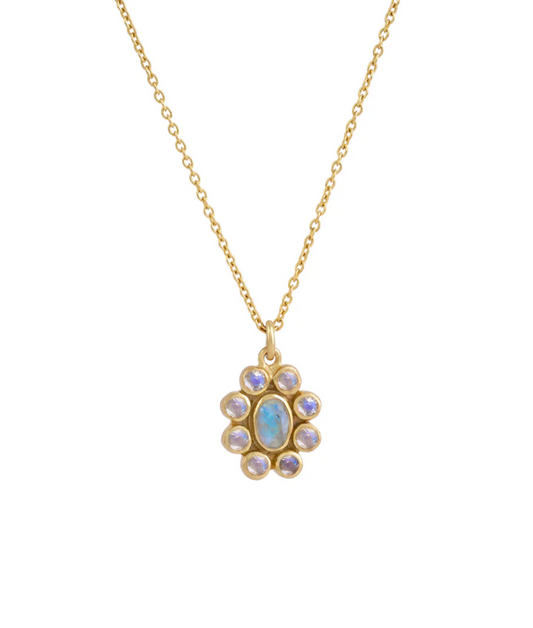 Collier 9 Planètes Pierre de Lune - Dorothée Sausset