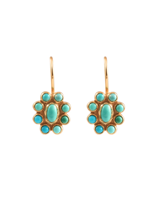 Boucles d'Oreilles 9 Planètes Turquoise - Dorothée Sausset