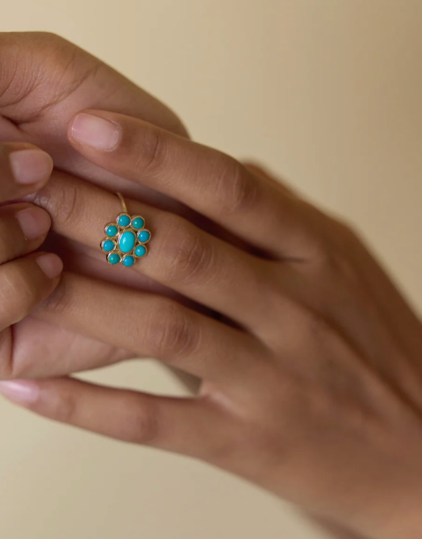 Bague 9 Planètes Turquoise - Dorothée Sausset