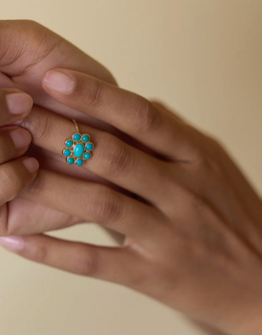 Bague 9 Planètes Turquoise - Dorothée Sausset