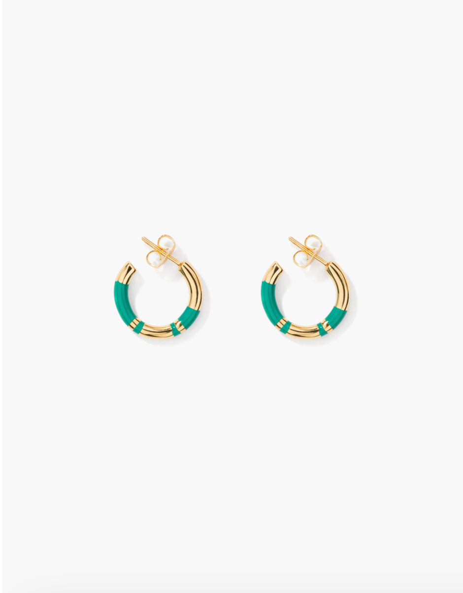 Mini Créoles Positano Vert Emeraude - Aurélie Bidermann