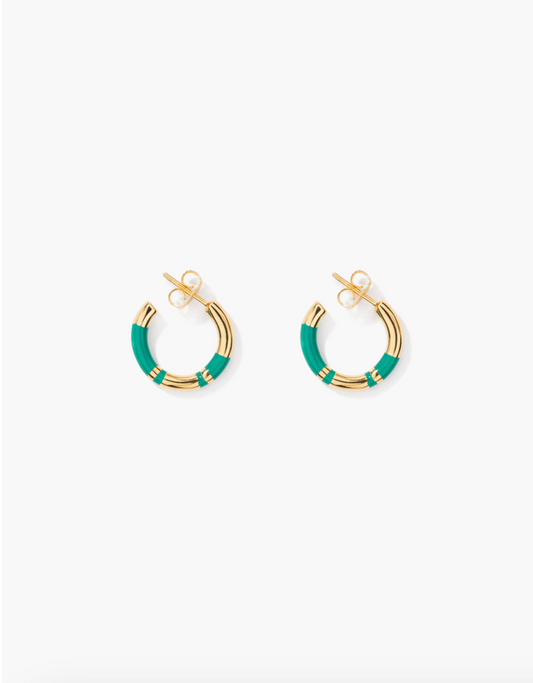 Mini Créoles Positano Vert Emeraude - Aurélie Bidermann